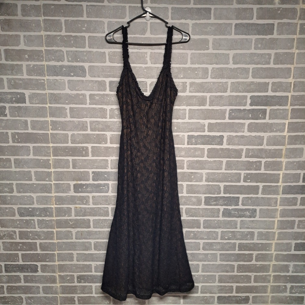 Bardot Black Lace Maxi Dress Size XL Sleeveless Sheer‎ Romantic Party Cocktail